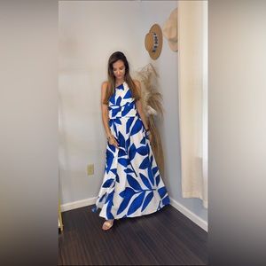 NWOT Blue and White Floral Dress